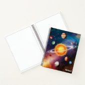 Spaß, cooler Weltraum, Planeten, Sonne, farbenfroh Notizblock (Innenseite)