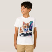 Spaß Cooles Computerspiel Katzen Tierischer Spaß T-Shirt (Vorne ganz)
