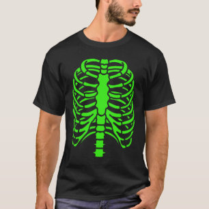 Spaß Cooles grünes Skelettkäfig Halloween T-Shirt