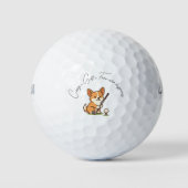 Spaß 'Corgi + Golf = Fore ever Happiness' Spaß Fre Golfball (Vorderseite)