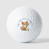 Spaß 'Corgi + Golf = Fore ever Happiness' Spaß Fre Golfball (Vorderseite)