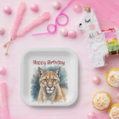 Spaß Cougar über dem Hügel Geburtstag Pappteller (Party)