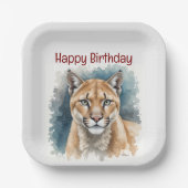 Spaß Cougar über dem Hügel Geburtstag Pappteller (Vorderseite)
