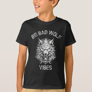 Spaß Creepy Vintag Style Bad Werewolf Vibes Hallow T-Shirt