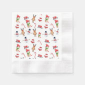 Spaß ct Kitty Snowman Weihnachtsmann Schlitten Wei Serviette (Vorderseite)