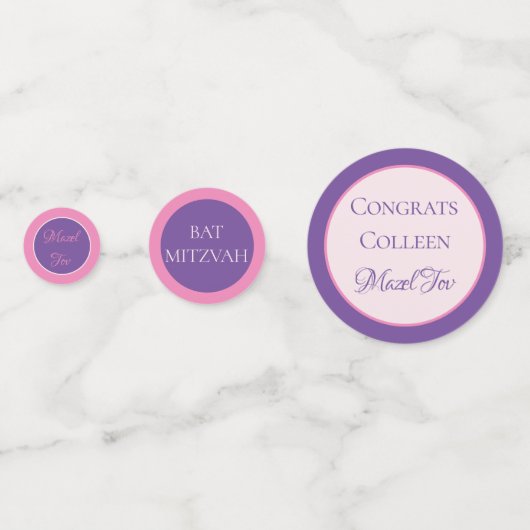 Spaß! Custom Bat Mitzvah Konfetti (Vorderseiten)