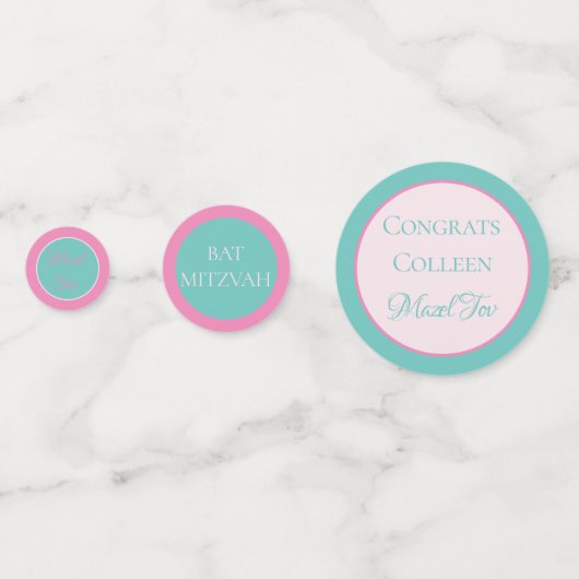 Spaß! Custom Bat Mitzvah Konfetti (Vorderseiten)
