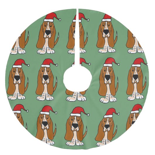 Spaß-Dachshund-Jagdhund im Polyester Weihnachtsbaumdecke (Vorderseite)