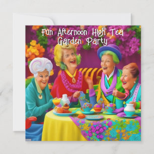 Spaß Damen Nachmittag High Tea Gartenparty 3 Einladung