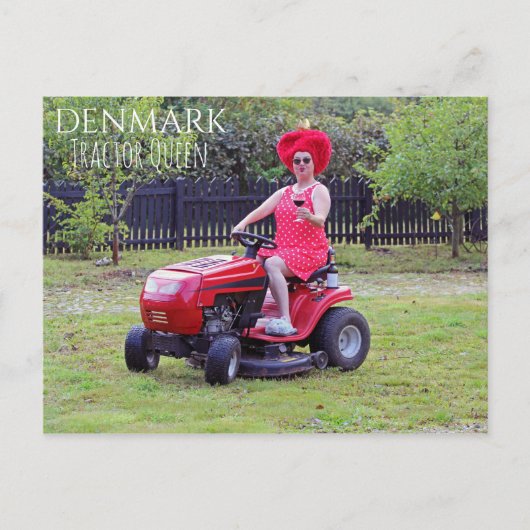 Spaß Dänemark Traktor Queen Postcard! Postkarte (Vorderseite)