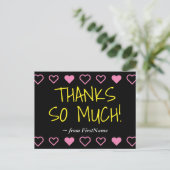 Spaß "DANKE SO VIEL!" + Herz Postkarte (Stehend Vorderseite)