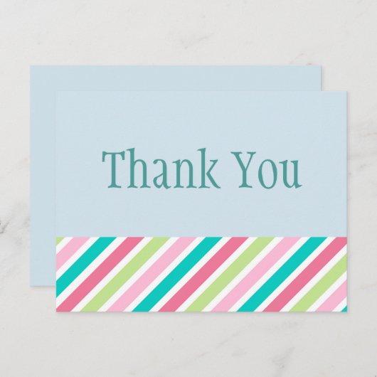 Spaß Danke Stripes Postkarte (Vorne/Hinten)