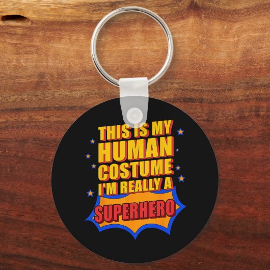 Spaß, das ist mein menschliches Kostüm-Superheld-G Schlüsselanhänger (Vorderseite)