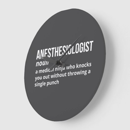 Spaß-Definition-Uhr für Anästhesiologe Große Wanduhr (Winkel)