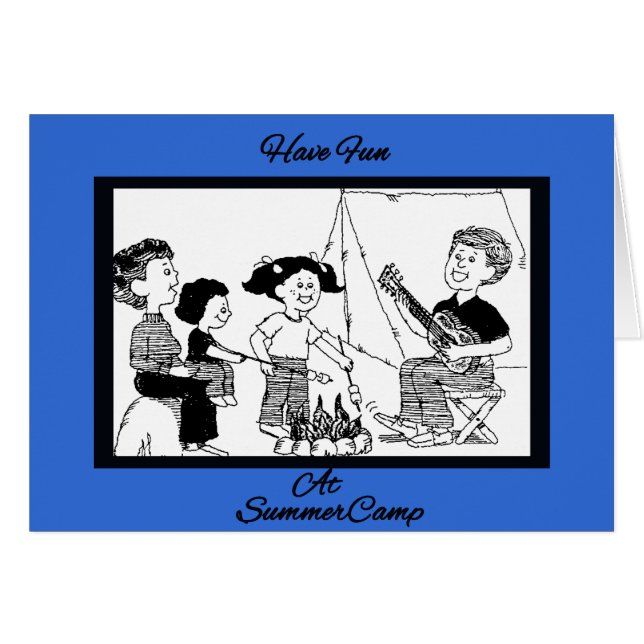 Spaß dem Zeichnen an des Sommer-Lager-B&W (Vorderseite (Horizontal))