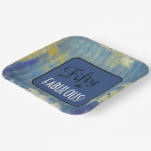 Spaß Denim Muster 50 & FABULOUS! 50. Geburtstag Pappteller (Gewinkelt)