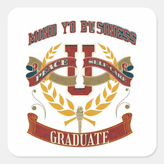 Spaß denken Sie an Ihren Business-Sticker Quadratischer Aufkleber (Vorderseite)