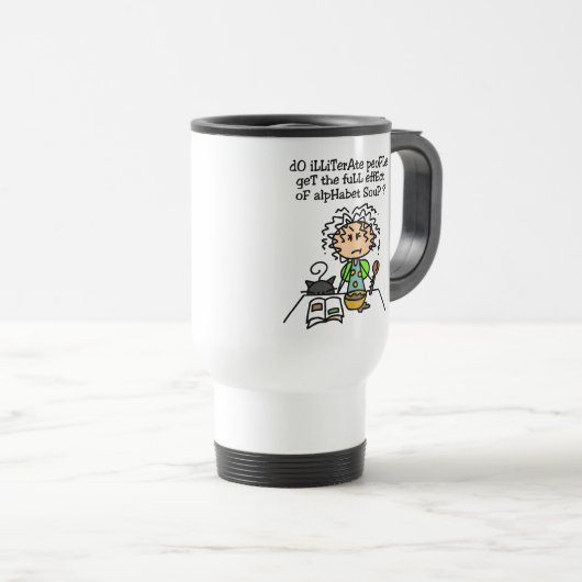 Spaß der Analphabeten Reisebecher (VorderseiteRechts)