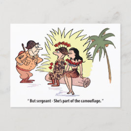 Spaß der Armee, Soldat mit Hübscher Frau, lustig Postkarte