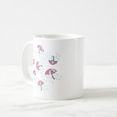Spaß, der Cartoon-Regenschirm-Muster regnet Kaffeetasse (Vorderseite Links)