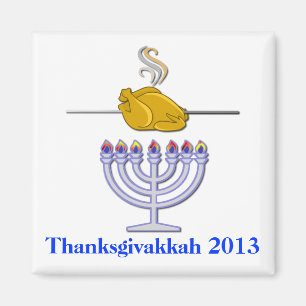 Spaß, der die Türkei Thanksgivakkah Gedenk brät Magnet