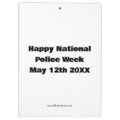 Spaß der Nationalpolizei-Woche Klemmbrett (Rückseite)
