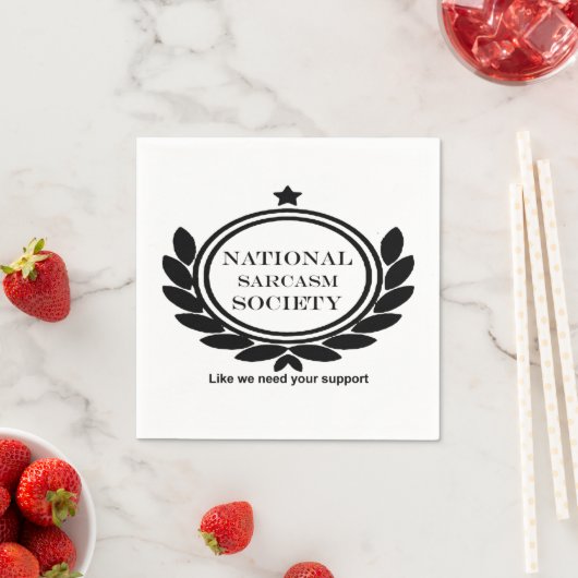Spaß der Sarcasm-Gesellschaft zitiert sarkastische Serviette (Beispiel)