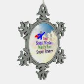 Spaß der Sozialarbeiter Schneeflocken Zinn-Ornament (Links)