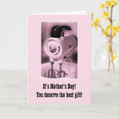 Spaß der Vintager rosa Mischer-glücklicher Mutter Karte (Gelbe Blume)