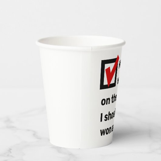 Spaß der Wahlen 2024 Pappbecher (Rechts)