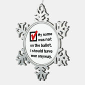 Spaß der Wahlen 2024 Schneeflocken Zinn-Ornament (Rechts)