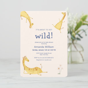 Spaß, der wild wird Sarafi Giraffe Baby-Einweihung Einladung