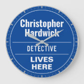 Spaß Detektiv Wand Plaque Stil große Uhr (Vorderseite)