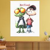 Spaß "Die besten Freunde" Mauer Kunst Leinwanddruck (Insitu (Wohnzimmer))