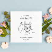 Spaß, die erste französische Bulldogin-Hochzeit zu Serviette