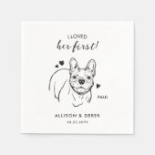 Spaß, die erste französische Bulldogin-Hochzeit zu Serviette (Vorderseite)