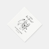 Spaß, die erste französische Bulldogin-Hochzeit zu Serviette (Ecke)