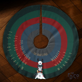 Spaß "Dies ist die Jahreszeit + Merrily Merrily Me Polyester Weihnachtsbaumdecke