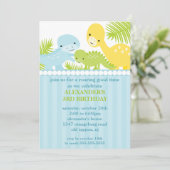 Spaß-Dinosaurier-Geburtstags-Einladung Einladung (Stehend Vorderseite)