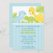 Spaß-Dinosaurier-Geburtstags-Einladung Einladung (Vorne/Hinten)