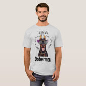 Spaß Doberman in Sonnenbrille T-Shirt (Vorne ganz)