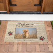 Spaß Dog Foto Custom Burlap Textur Willkommen Fußmatte