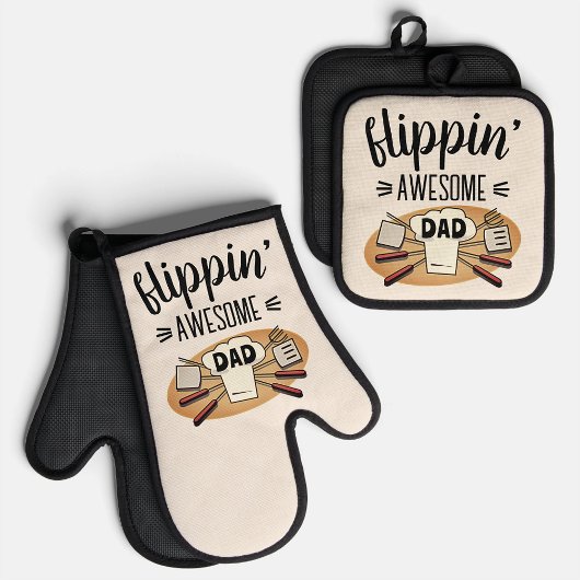 Spaß Drehend Phantastische Vater GRILLEN Ofenhandschuh & Topflappen-Set