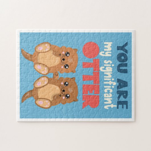 Spaß Du bist mein bedeutender Otter romantischer W Puzzle (Horizontal)