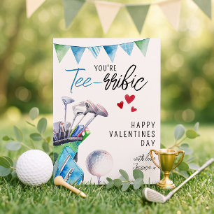 Spaß Du bist Tee-rrific Golf-Thema Valentinstag Feiertagskarte