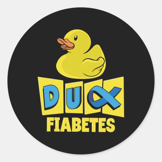 Spaß Duck Diabetes Bewusstsein Runder Aufkleber (Vorderseite)