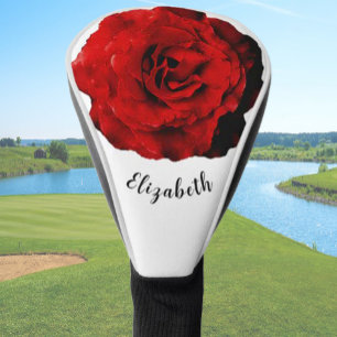 Spaß dunkle rote Rose Blume individuelle Name Dame Golf Headcover
