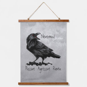 Spaß Edgar Allan Poe Zitat raven passiv aggressiv Wandteppich Mit Holzrahmen