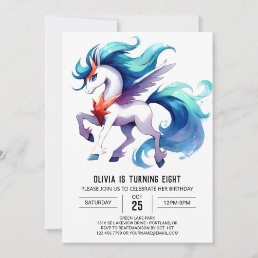 Spaß Editable Horse Geburtstag Einladung (Vorderseite)