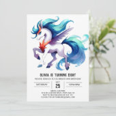 Spaß Editable Horse Geburtstag Einladung (Stehend Vorderseite)